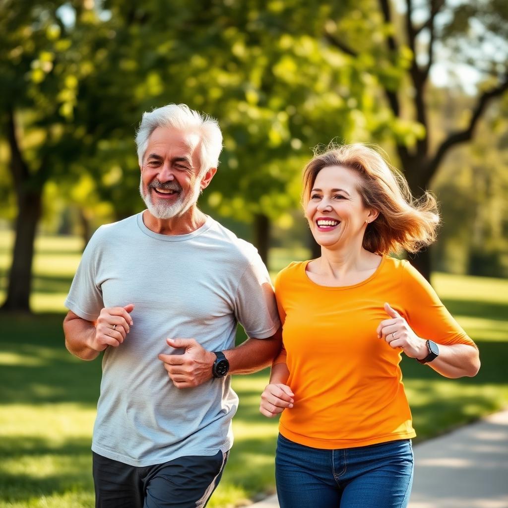 Active couple in their 50s enjoying daily life with steady energy